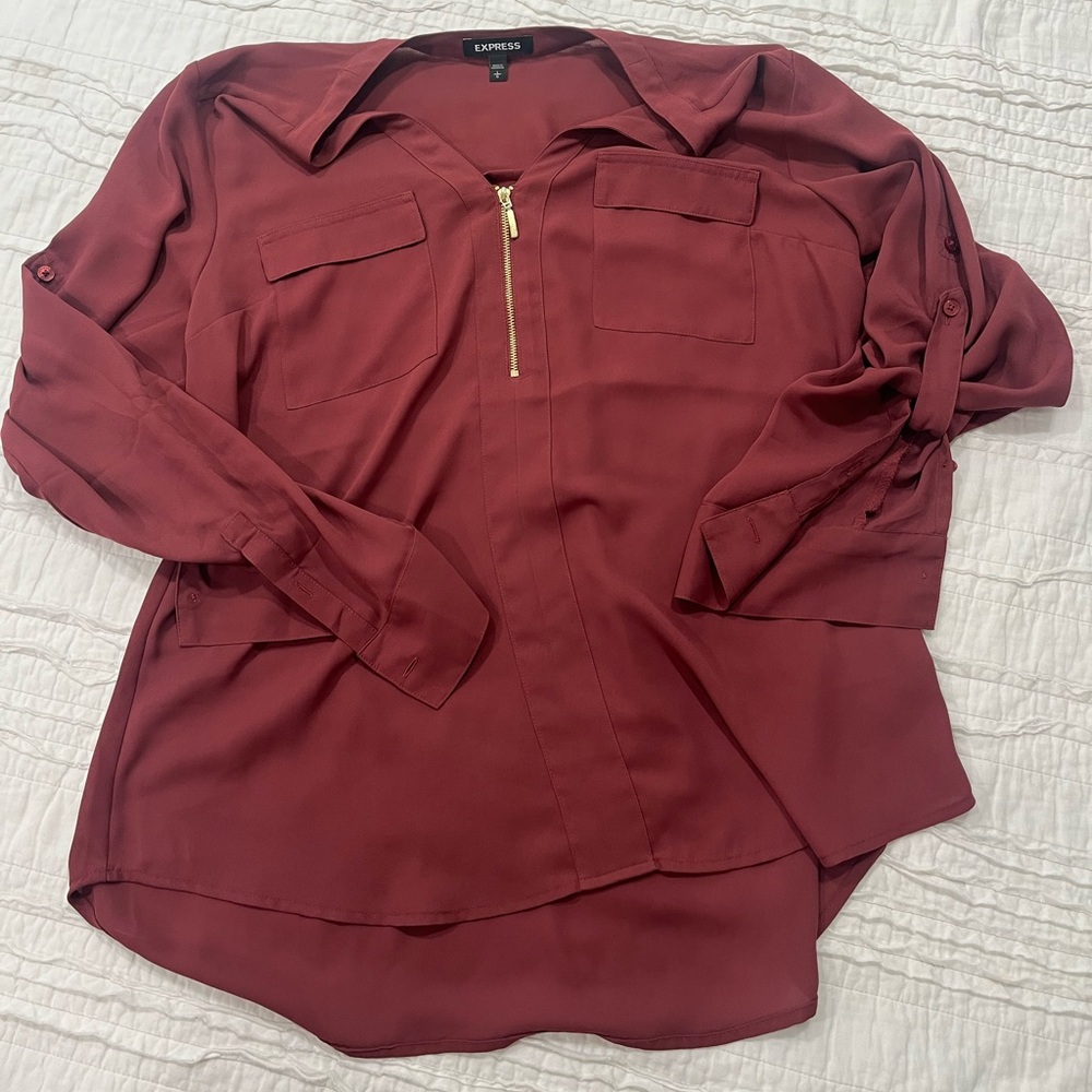 Express Women's Burgundy Top